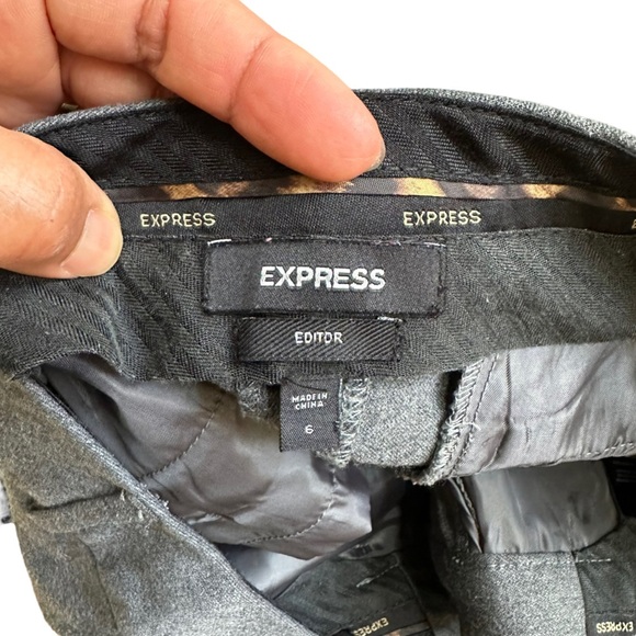 Express Editor Wide Leg Trouser Business Wear Pant Suit in Grey Size:‎ 6 - Picture 3 of 9